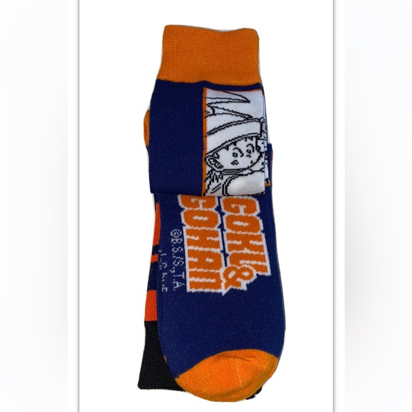 Dragonball Z Crew Socks 2 Pair Men 8-12 Blue Orange Black Goku & Gohan Anime NEW - Picture 7 of 12